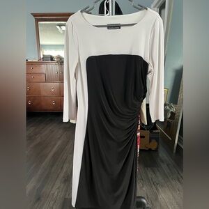 Frank Lyman Design Black and White Long Sleeve Dress